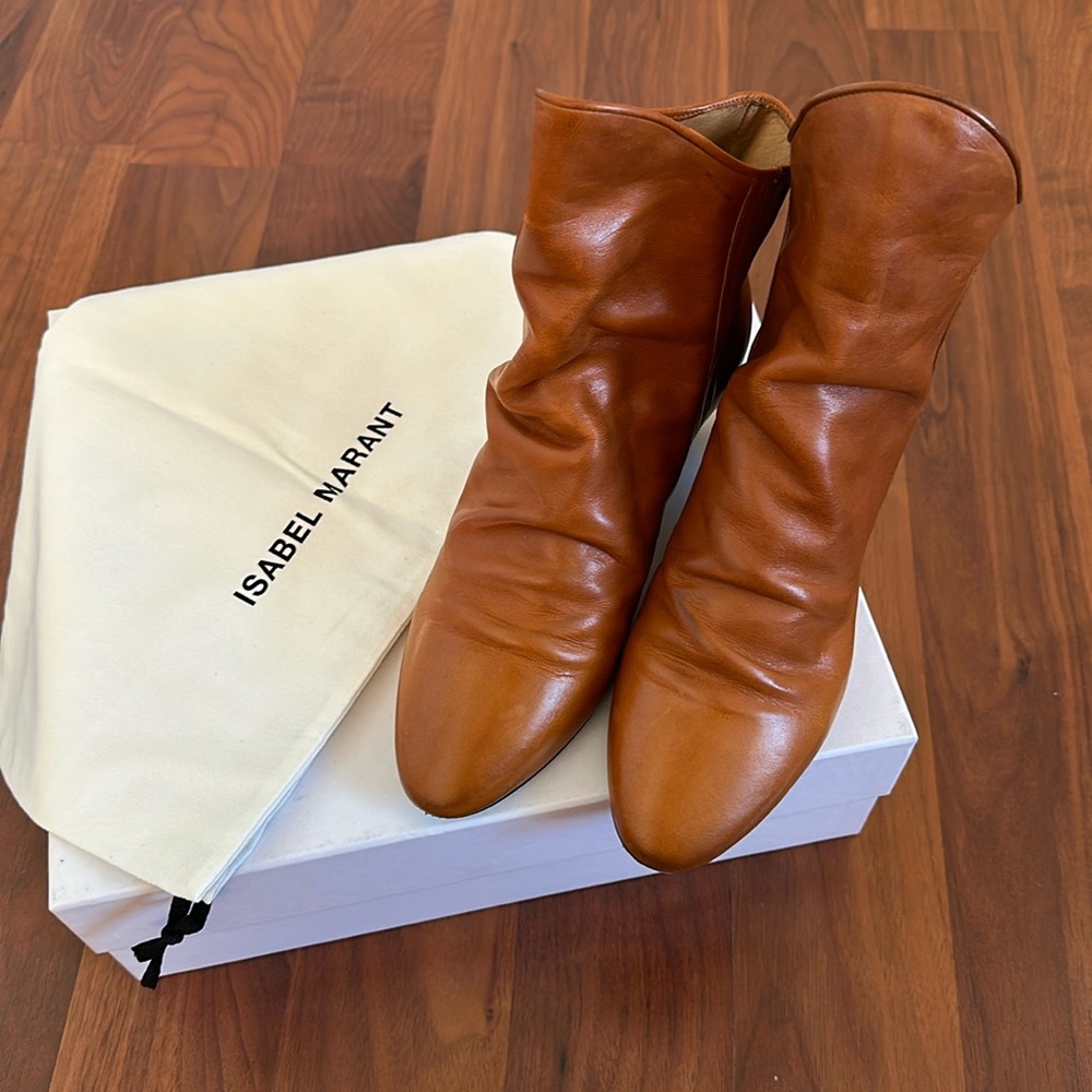 Women’s Isabel Marant Doey Leather Ankle Boots. Size Us7.5